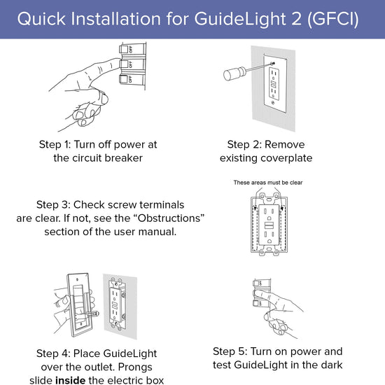 SnapPower wall plate — guide light feature