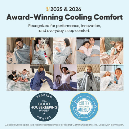 Elegear cooling blanket — absorbs heat and keeps you cool while sleeping