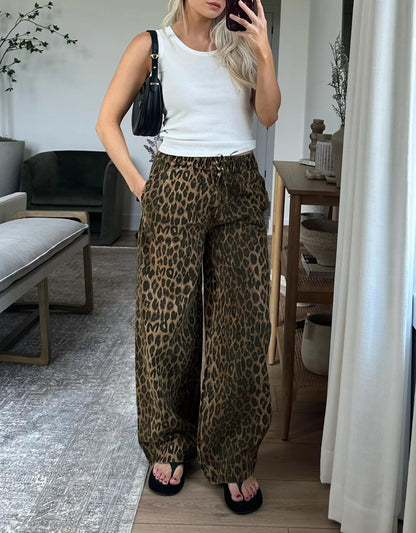 Kedera wide leg leopard print trousers