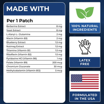 MONIER Berberine Patches | Berberine Patch with L-Glutamine, Garcinia Cambogia, Resveratrol for Women & Men | 60 Days Supply