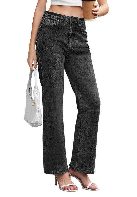 Dimur pants — trendy high waisted wide leg denim with pockets