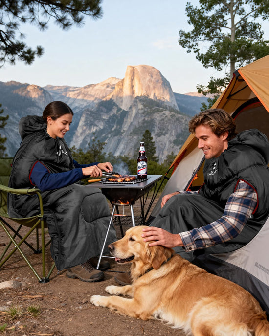 Sportneer sleeping bag — walkable design with arm zippers for versatility