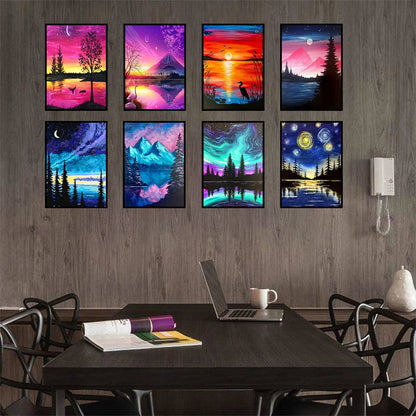 TINY FUN 12 pack diamond painting kits - 5D art kit for beginners with round diamonds