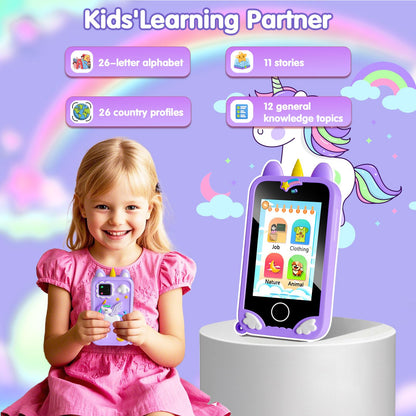 Pretend play toy — 2.8 touchscreen kids smart phone with dual cameras and games