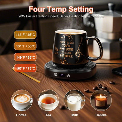 Bsigo smart coffee mug warmer — temperature setting and auto shut off features