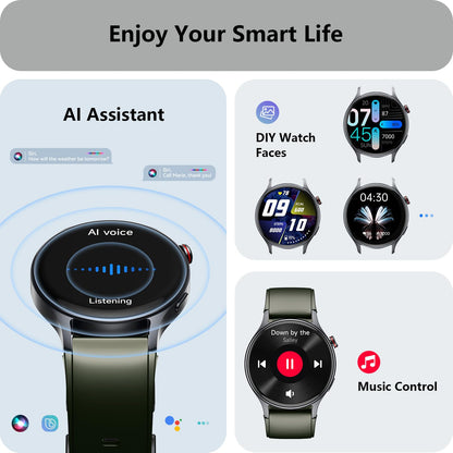 aeac Smart Watch — AMOLED ultra-clear screen with heart rate monitor and 110+ sport modes