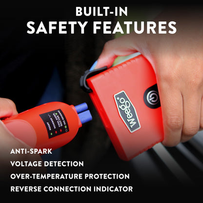Weego jump starter — portable lithium with patented smarty clamps