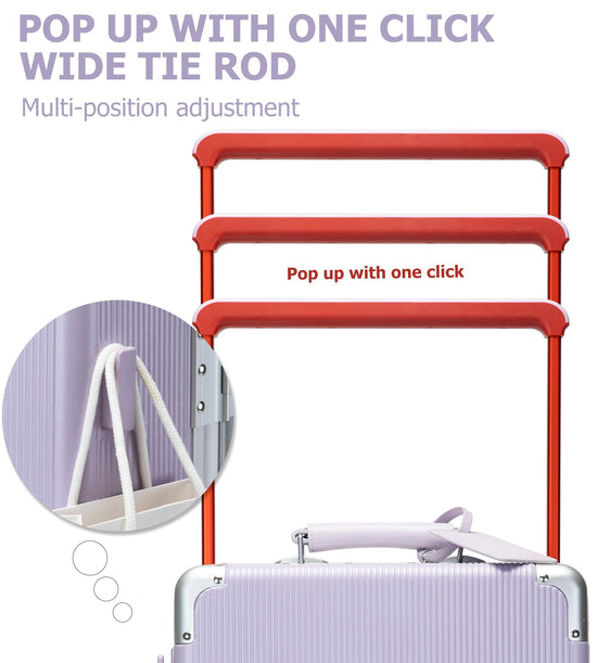 feilario suitcase with aluminum frame and spinner wheels, 20in/24in sizes available
