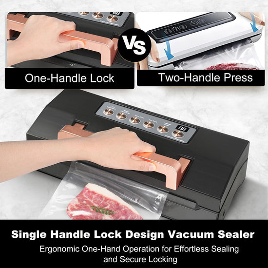 Vacuum sealer machine — Fully automatic with built-in cutter and bags storage