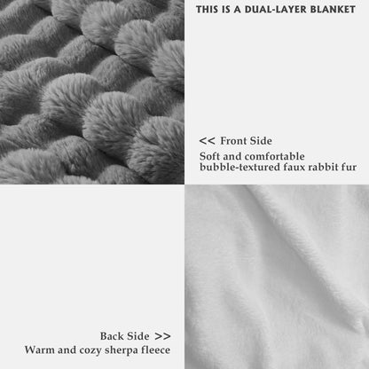 Serenhom throw blanket — soft cozy faux fur plush design for warmth and comfort