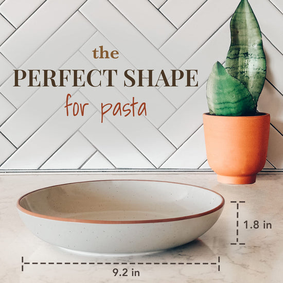 Mora ceramic pasta bowls - Set of 4, microwave and dishwasher safe
