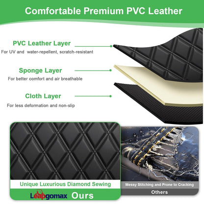 Vehicle seat cover — Thick leather with custom diamond design for Yamaha carts