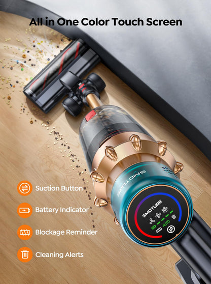 Cordless vacuum cleaner — 650W power with 70 mins runtime and removable battery