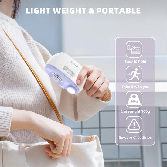 Electric Nail Clipper, Electric Nail Trimmer Suitable for Children, Adults, and Elderly, Automatic Nail Clipper with 2 Adjustable Speeds, Nail Clippers with LED Light and Chip Storage Box