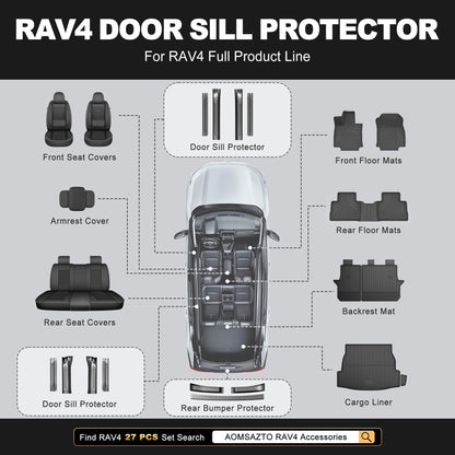 AOMSAZTO trunk sill protector — carbon fiber pattern for Toyota RAV4 2019-2025