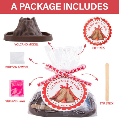 Science fundamentals kit — 24 pack erupting volcano with Valentine's cards and STEM projects