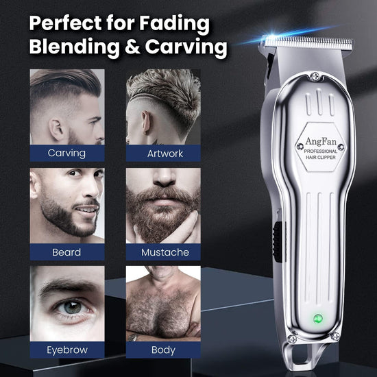 Hair trimming kit — Cordless clippers with LCD display and high-speed motor