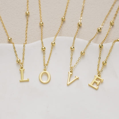 MDIEEL necklace — Dainty 14k gold plated initial pendant charm