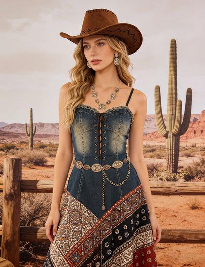 APPAREL_BELT — TOPACC western metal concho belt for women and cowgirls