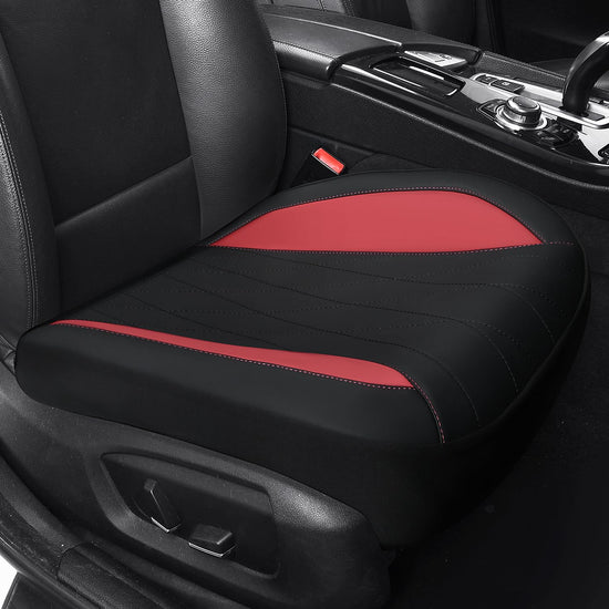 VEHICLE_SEAT_COVER — Leather five-piece set in red and black colors