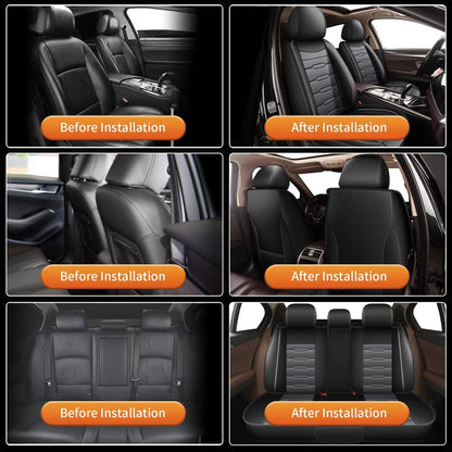 AOMSAZTO vehicle seat cover — Leather, waterproof, compatible with airbag, 5 seats