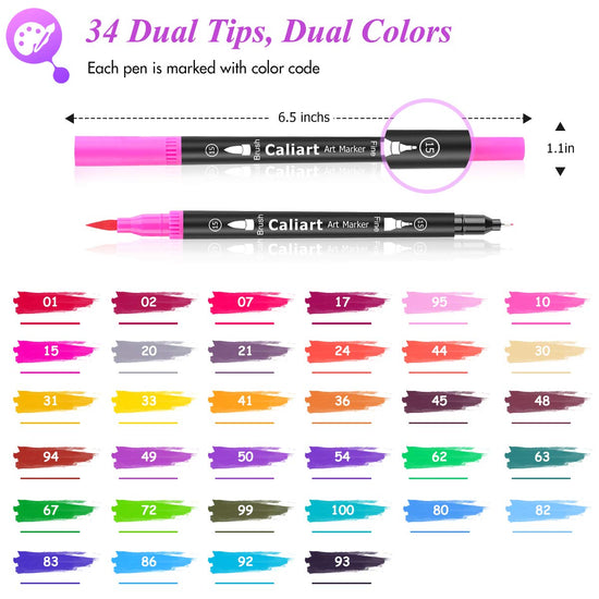 Marking pen — Caliart dual brush tip for coloring and journaling