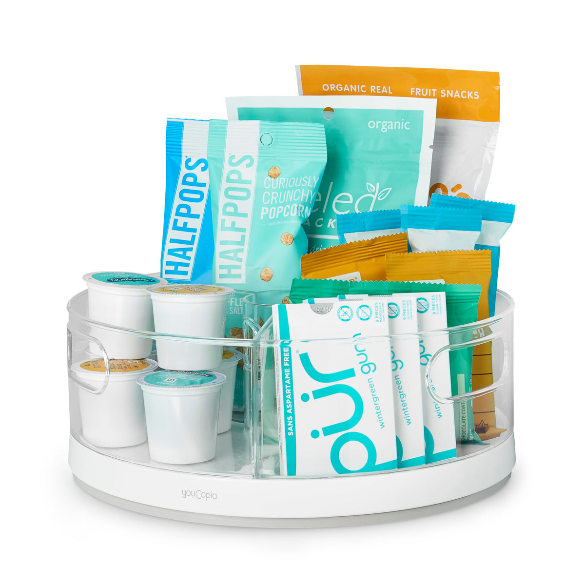 YouCopia rotating tray — space-saving design for easy access