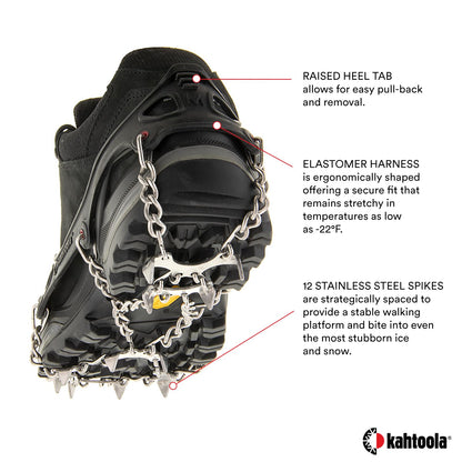 Kahtoola MICROspikes traction cleat — footwear traction for winter hiking and mountaineering