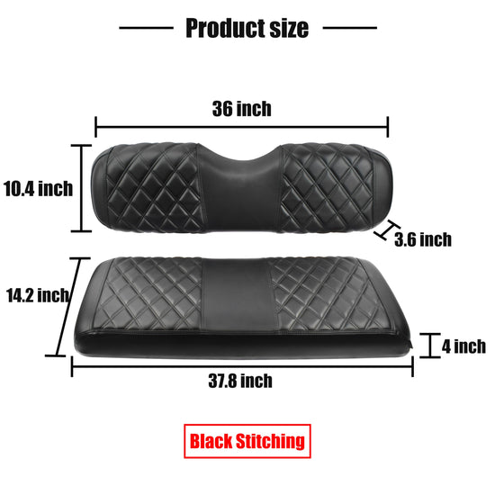 NOKINS Golf cart seat cover — No staples required with black stitching