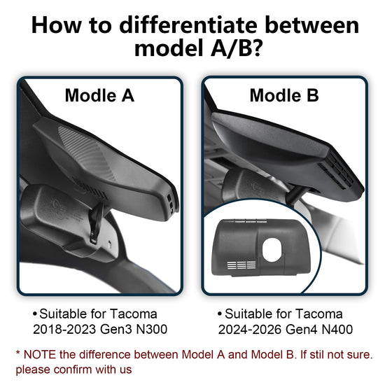 Mangoal 4K dash cam - custom fit for Toyota Tacoma 2018-2023, UHD video, GPS, 64GB card.