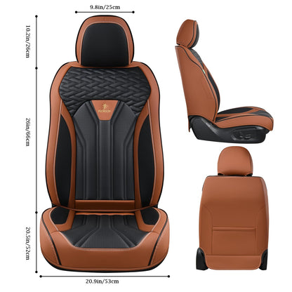 FLORICH vehicle seat covers - waterproof leather in brown and black, 2 pack