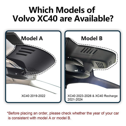 Onboard camera — 4K front and 1080P rear for Volvo XC40 2019-2022