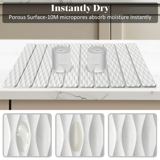 Dish drying mat — stone design for kitchen use