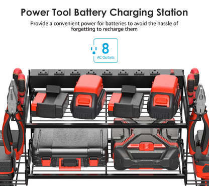 CCCEI storage rack with charging station and wall mount for drills holder