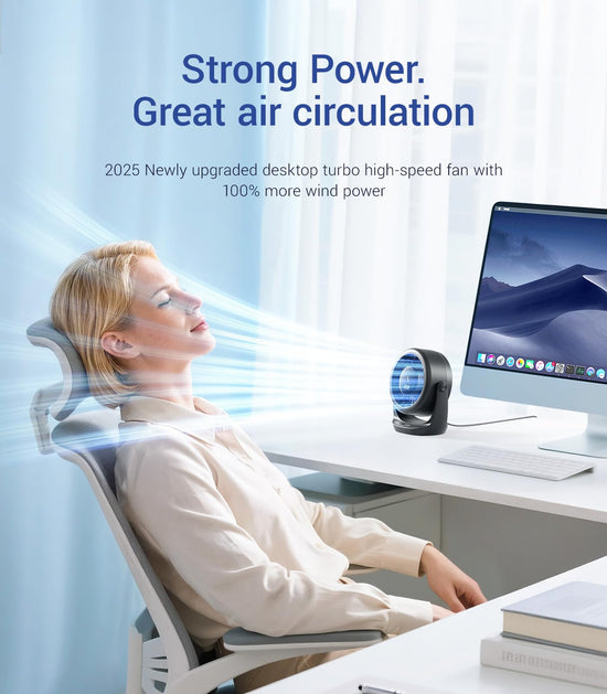 Diveblues electric fan — Ultra-quiet mini desk fan with LED display and 5 speeds