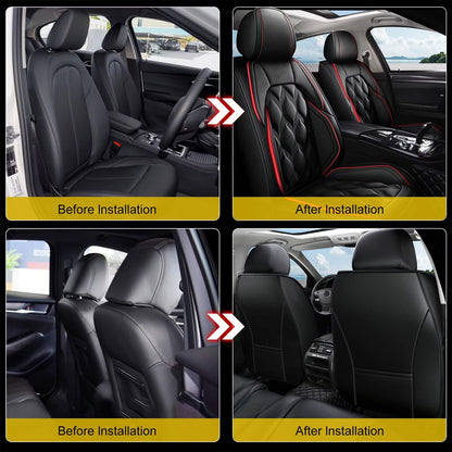 Vehicle seat cover — AOMSAZTO leather waterproof front seat protector for Toyota Highlander 2007-2026