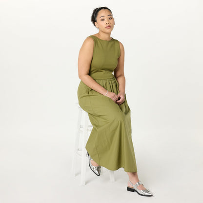 The Drop women's midi tank dress — mixed fabric designThe Drop women's midi tank dress — mixed fabric design