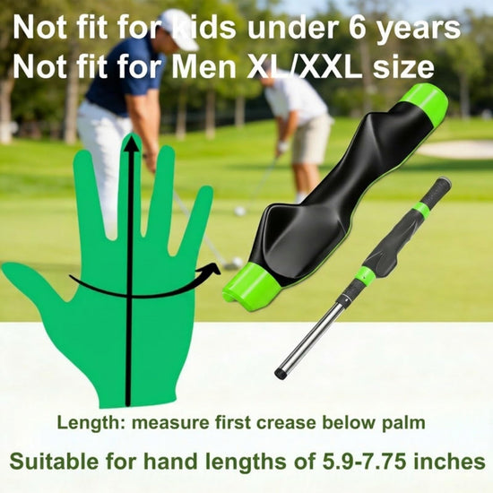 Crilano Golf Grip Trainer,Right Hand Golf Club Grip Swing Training for Improved Hand Positioning Improve Swing Consistency (Green)