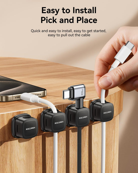 Rocoren magnetic cable clips — magnetic design for organized cables