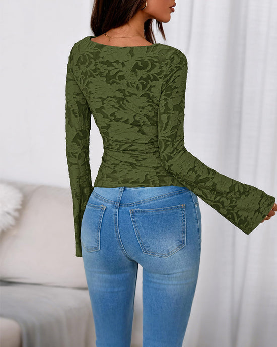 BTFBM shirt — trendy floral long sleeve top for women