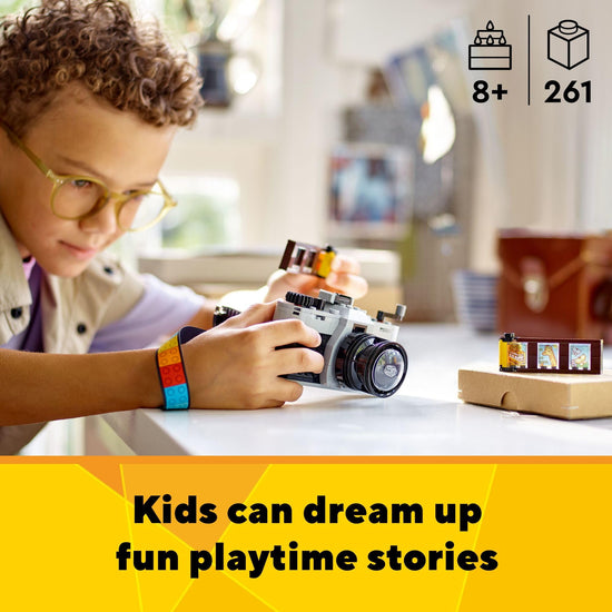 LEGO Creator retro camera toy with video camera and TV set transformation
