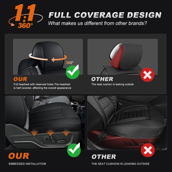 AOMSAZTO vehicle seat cover - Leather full set for Chevy Silverado/GMC Sierra 1500 (1999-2006) black