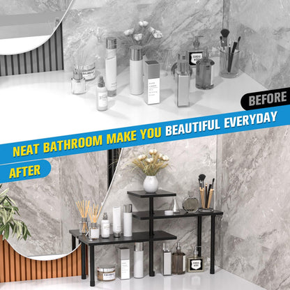 JayRex countertop corner shelf - 3 tier bathroom and kitchen organizer.