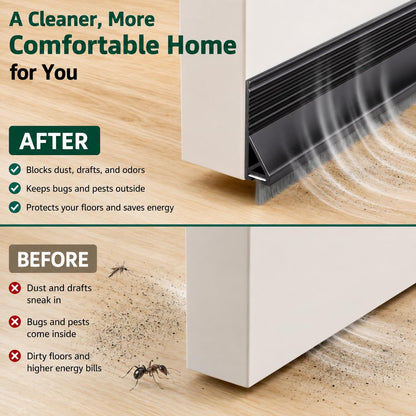 Door Draft Stopper with Brush, 39" Door Sweep for Bottom of Door, 1 Pack