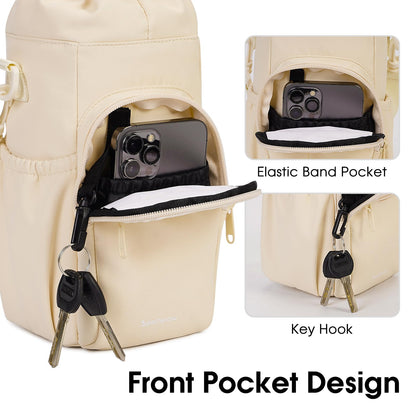 sportsnew water bottle carrier with phone pocket and crossbody strap