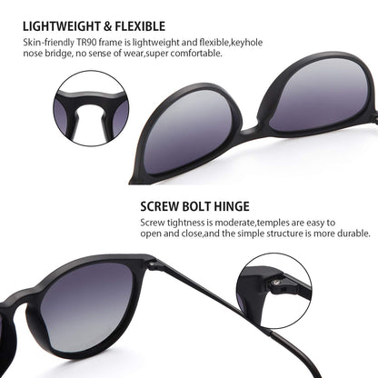 CHBP sunglasses - Polarized round mirrored lens for women and men