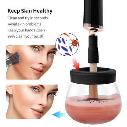 Senbowe makeup brush cleaner and dryer machine — electric automatic spinner with rubber collars