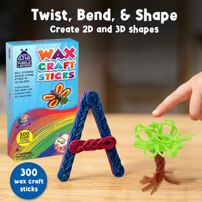 Art and craft kit — Bendable wax sticks for travel activities for kids ages 4-8