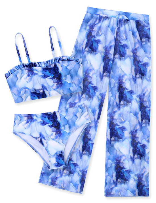Vogseek girls bikini bathing suit with rash guard and cover-up set