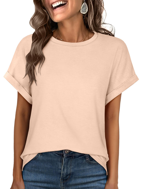 Shirt — Women's oversized short sleeve t shirt by ANRABESS